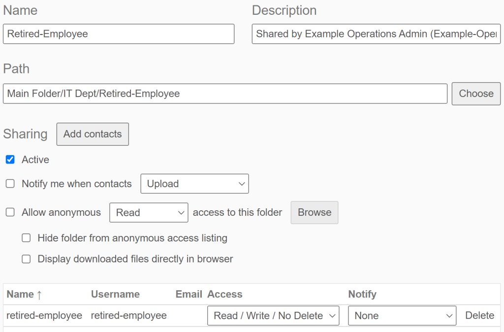 Share write access to the user to allow them to move files from outside of the directory into it.