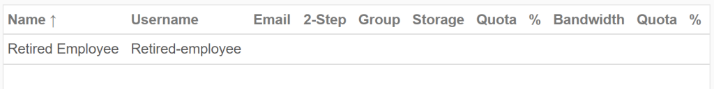 Review user's remaining storage usage by going to the Users tab